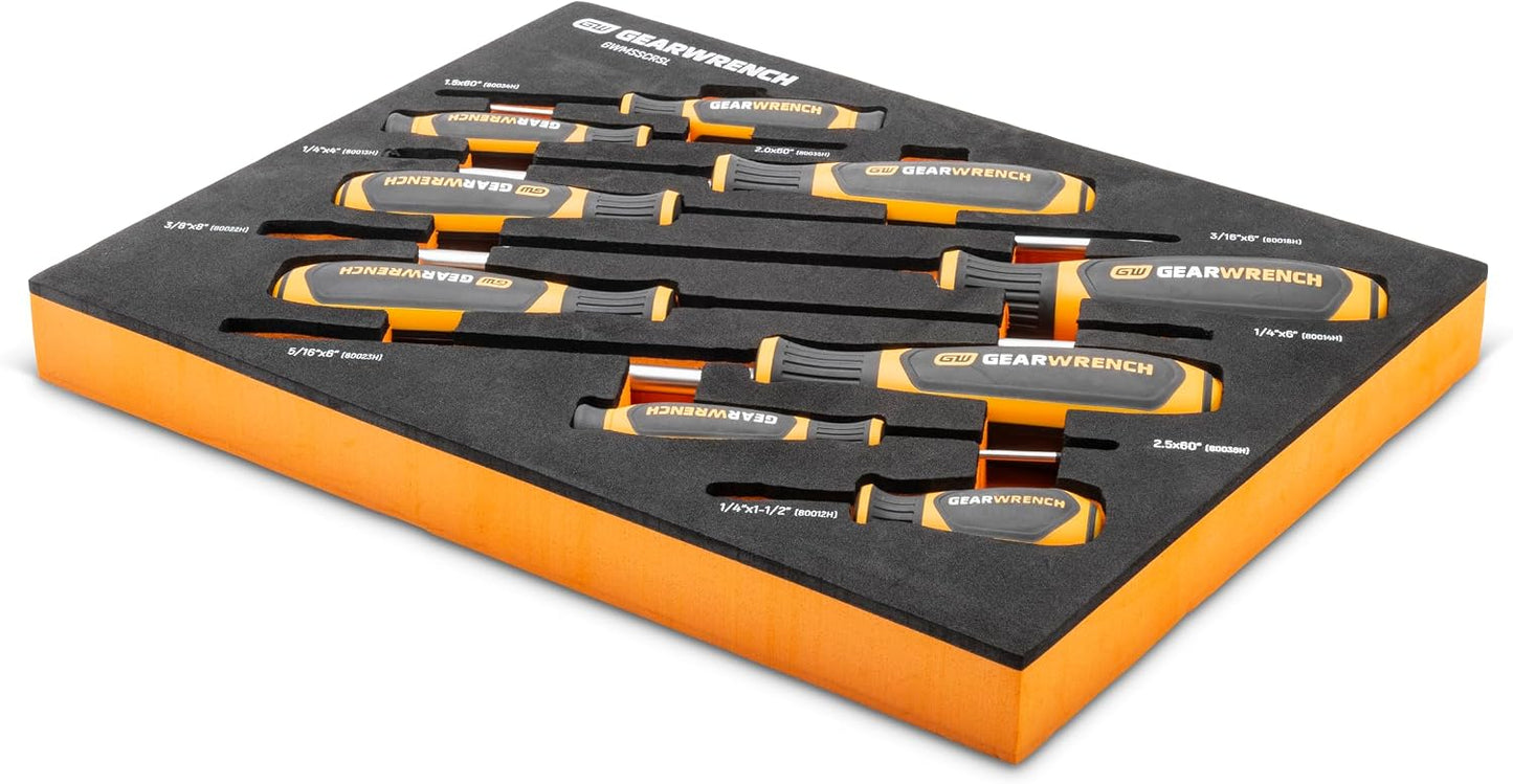 Conjunto de destornilladores ranurados de material dual de 9 piezas...