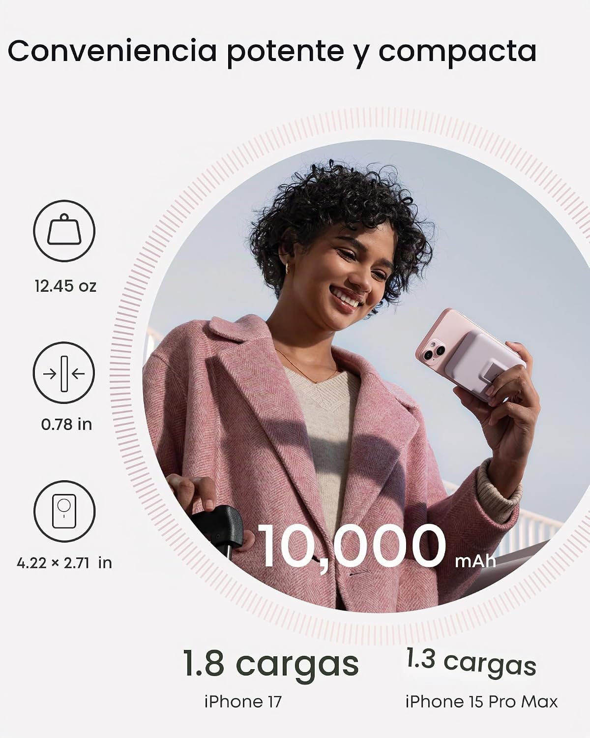 Anker MagGo Power Bank, Cargador portátil compatible con MagSafe, c...