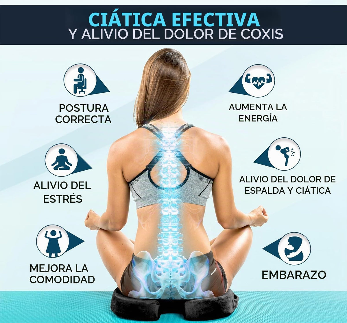 ComfiLife - Cojín prémium de gel y espuma viscoelástica para silla...