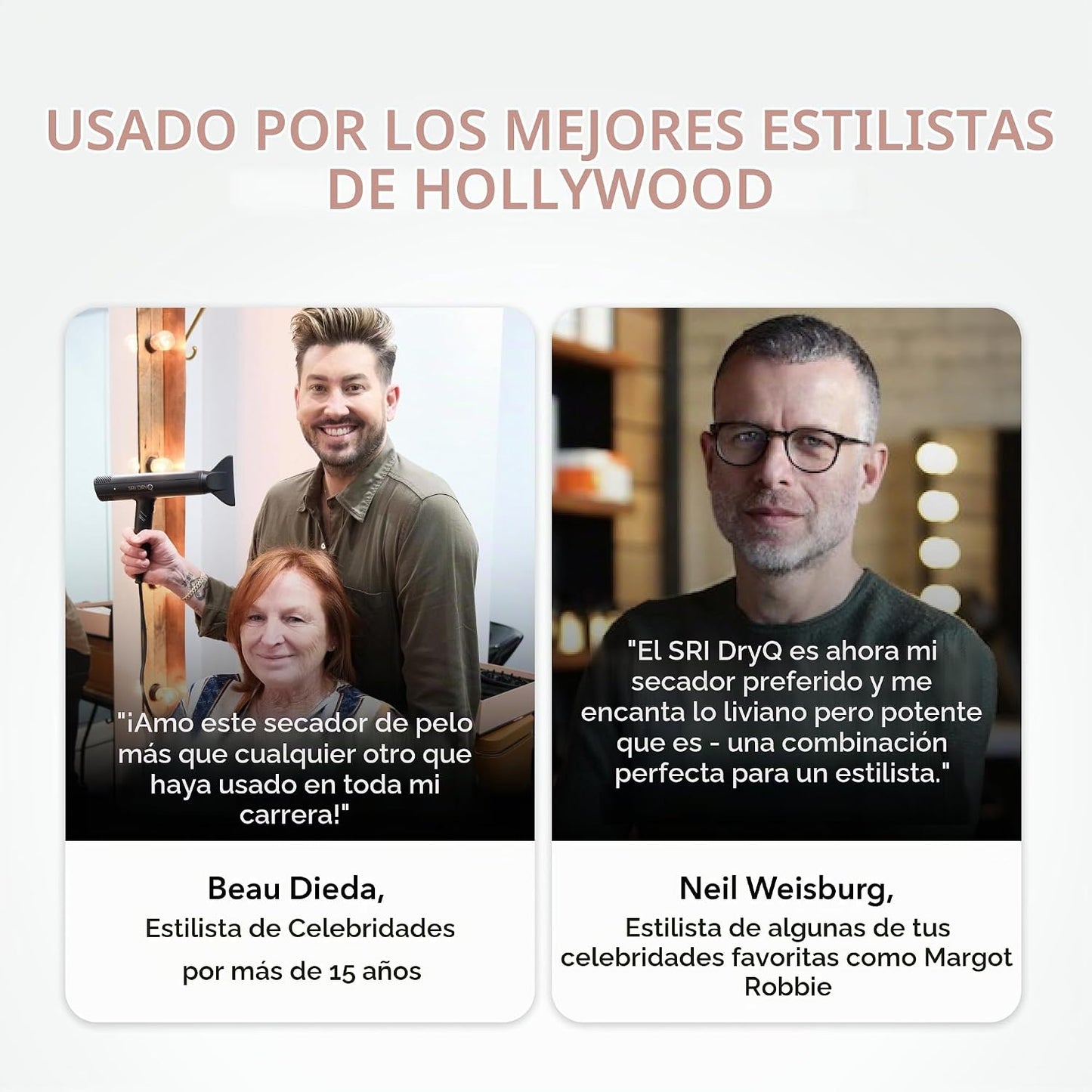 SRILabs DryQ - Secador de pelo 'Smart', edición blanca, súp...