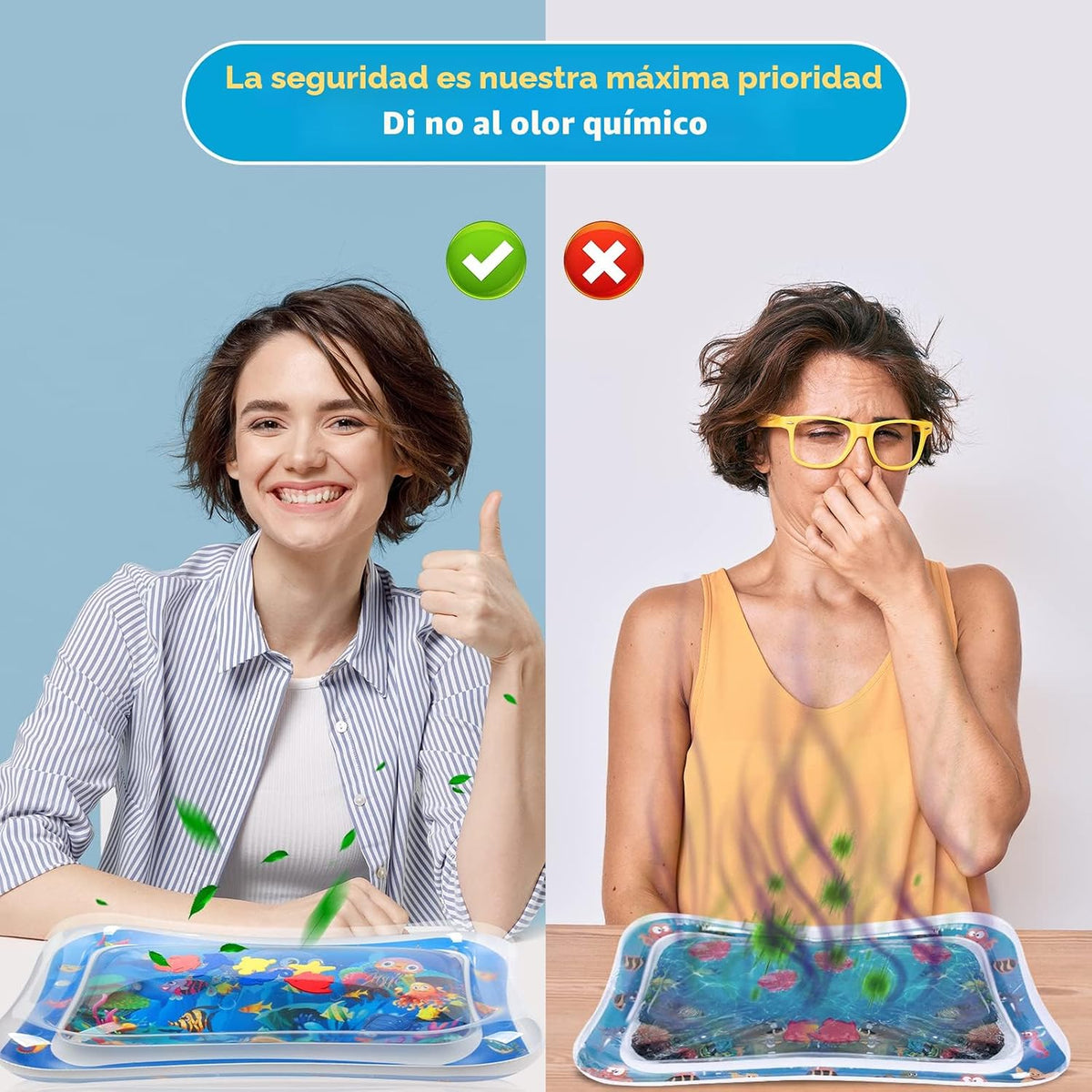 Infinno Alfombra inflable para tiempo de barriga Premium para bebés...
