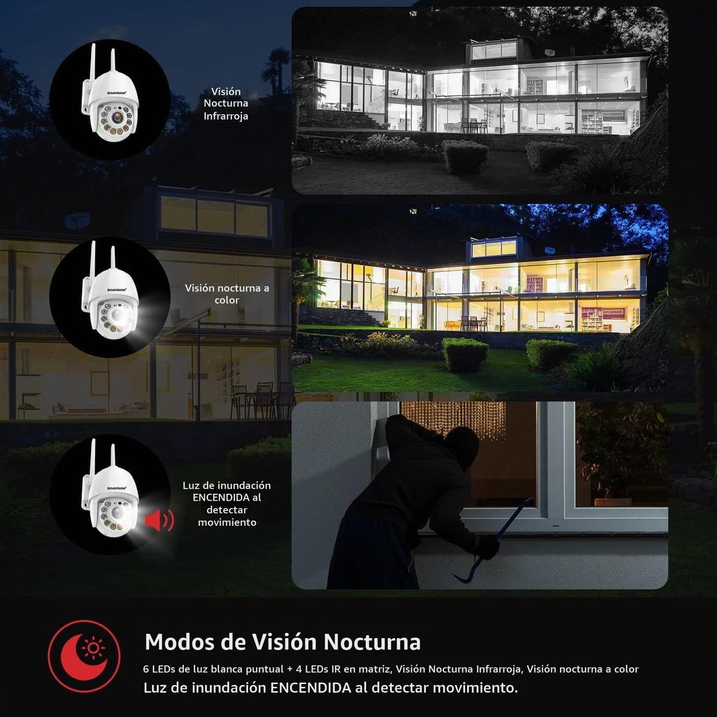 BOAVISION 2K Cámara de seguridad para exteriores, 2 paquetes de cám...