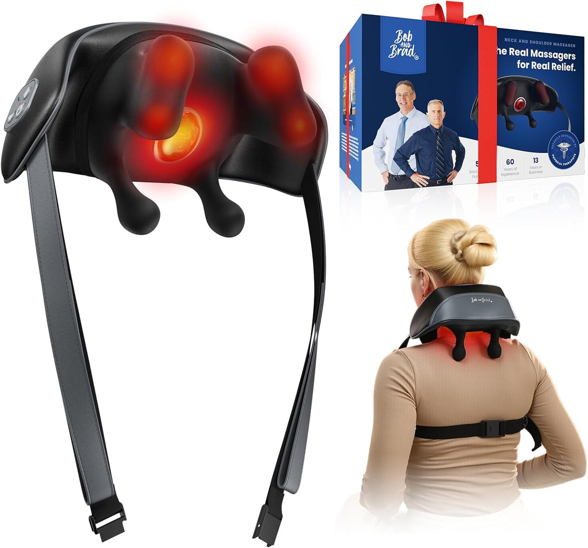 BOB AND BRAD iNeck Pro - Masajeador de cuello Shiatsu inalámbrico 4...