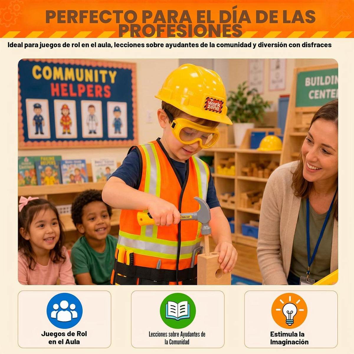 Pandapop Juego de herramientas para niños, juguetes de vestir para...