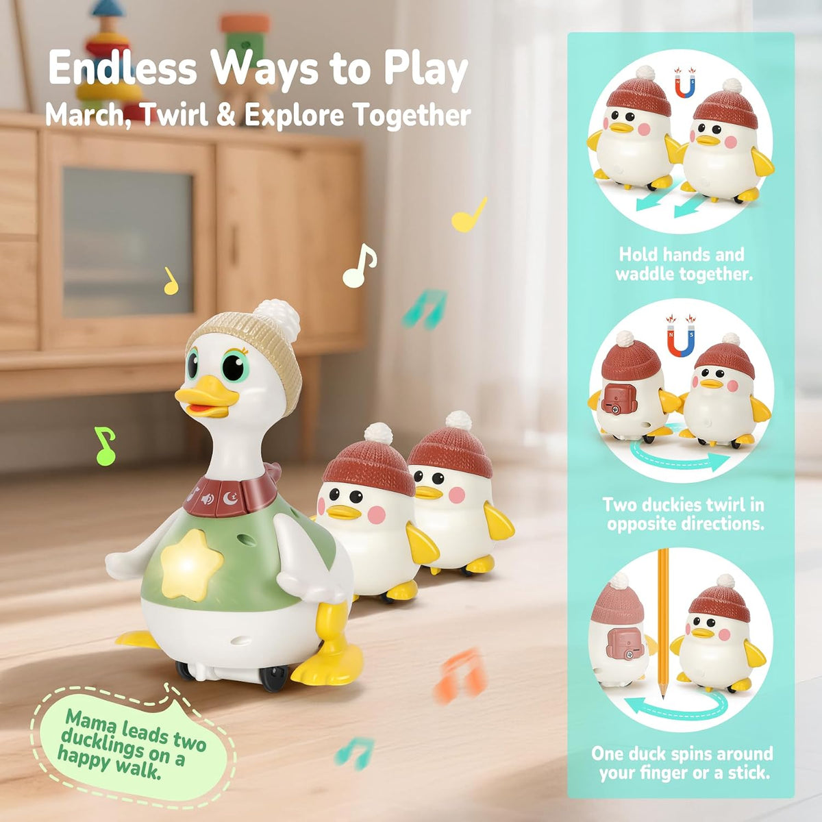 Hestiasko Juguetes para bebés de 6, 8, 10, 12 meses, juego de pato...
