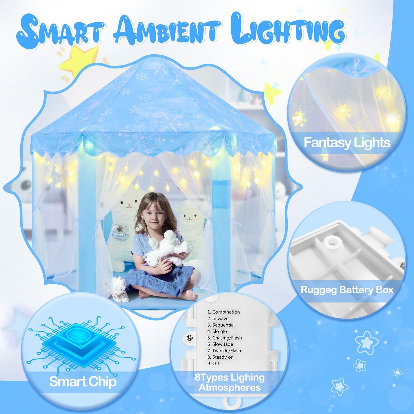 CUBNBUD - Tienda de campaña de Frozen para niñas de 4 a 7 años, pri...