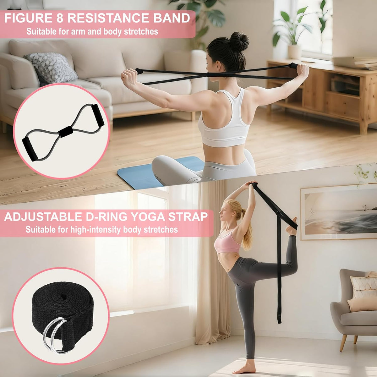 Nuplot Kit esencial de yoga y pilates para mujer, kit de pilates Be...