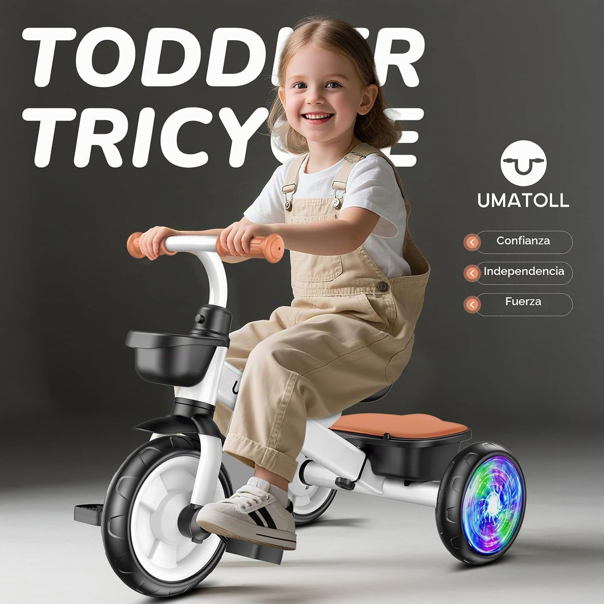Umatoll Triciclo para niños pequeños de 2 a 5 años, bicicleta ajust...