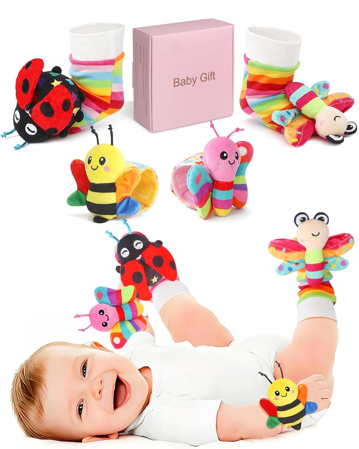 Bloobloomax Juguetes de sonajeros para bebés de 0 a 12 meses, jugue...