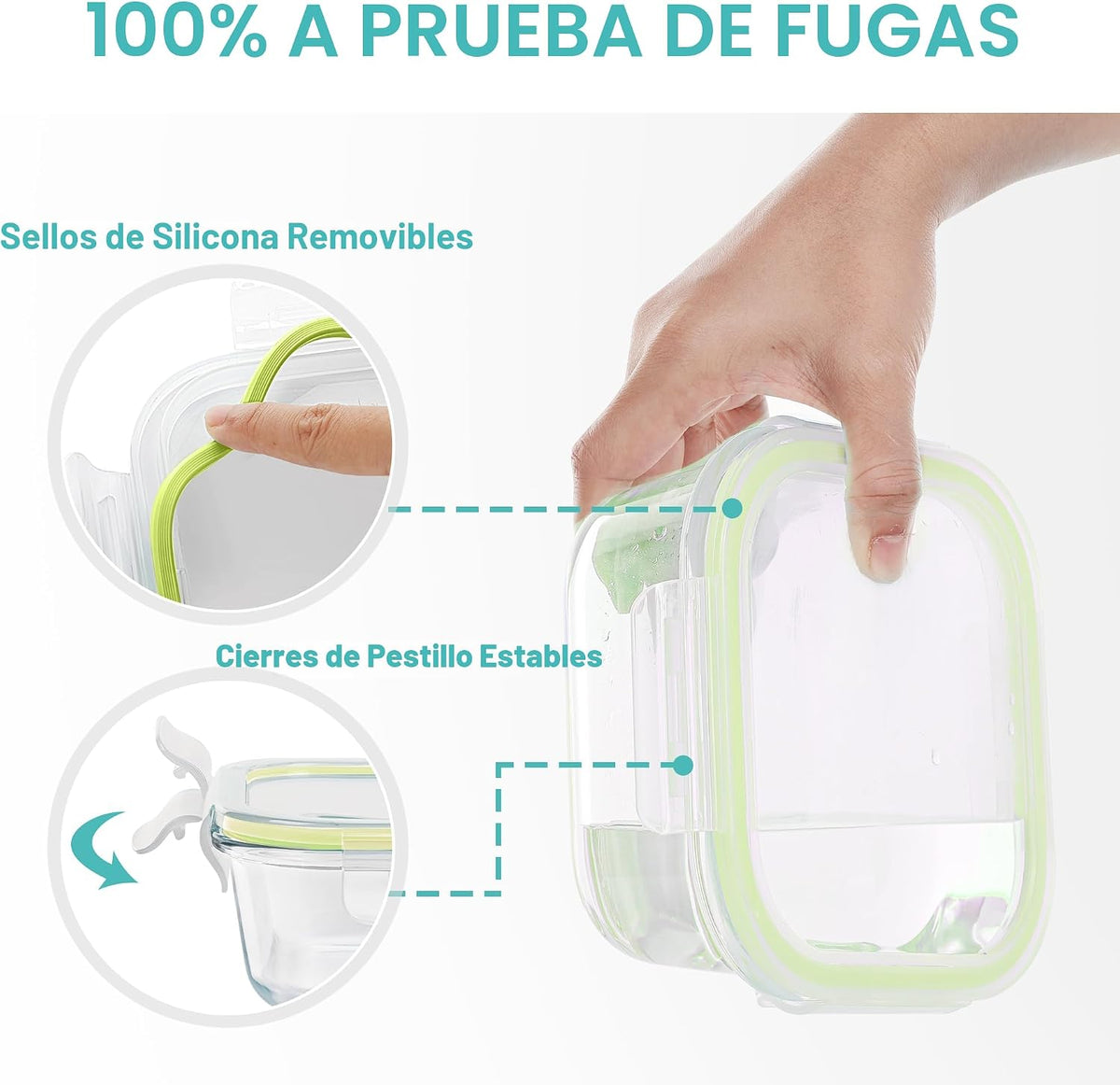 Vtopmart Paquete de 8 recipientes de vidrio para almacenamiento de...