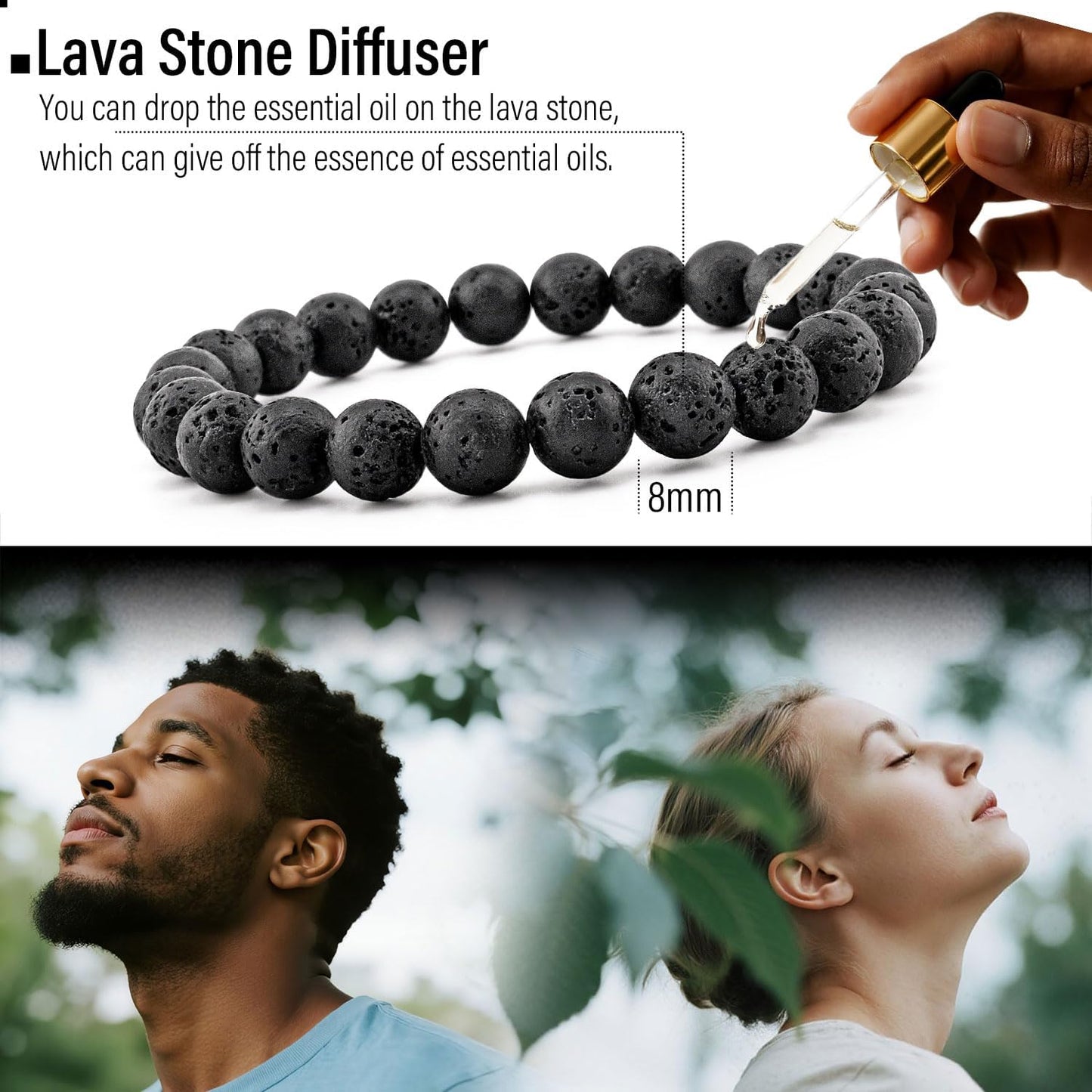 Lameybrt Juego de Pulseras para Hombre Multi - Ojo de Tigre\/Ágata...