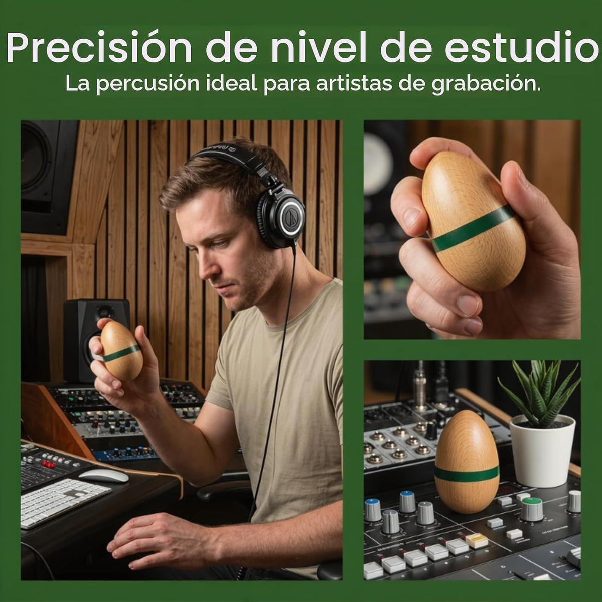 Huevos de madera Instrumentos musicales: agitador de percusión de m...