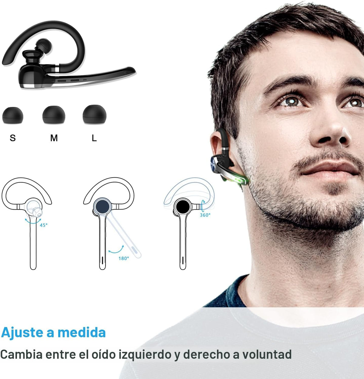 HEIBAS Auriculares Bluetooth, Auriculares inalámbricos Bluetooth co...