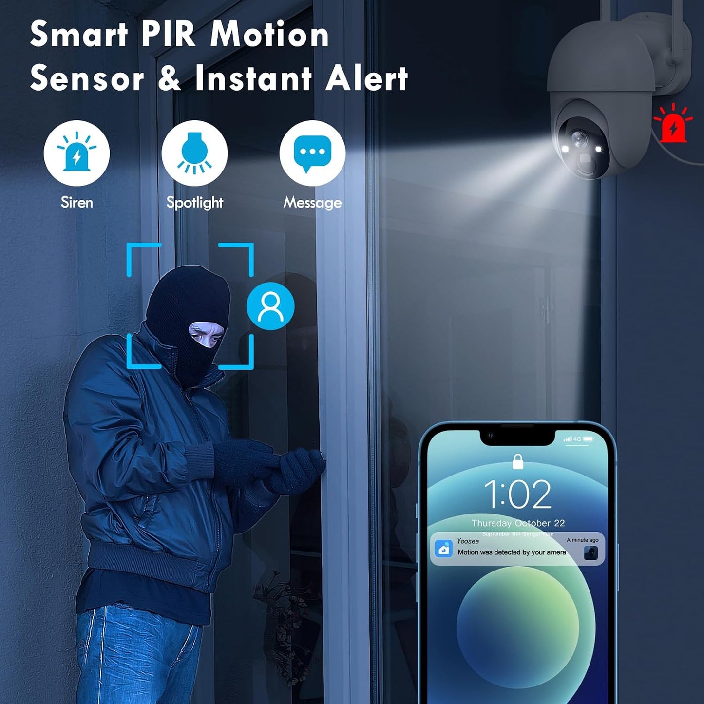 Poyasilon Cámaras de seguridad solar inalámbricas para exteriores,...