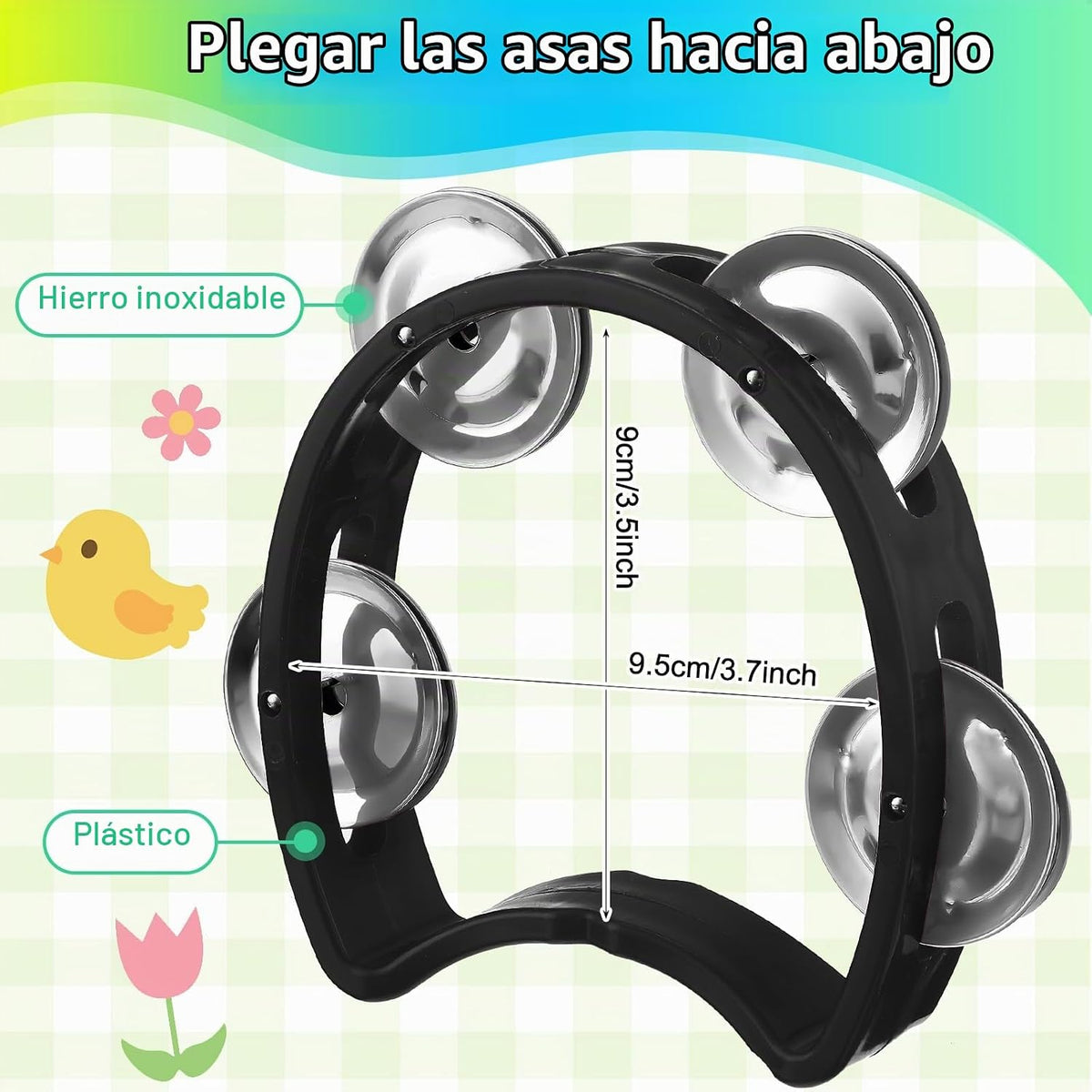 Paquete de 30 panderetas para niños y adultos, 4 campanas de mano,...
