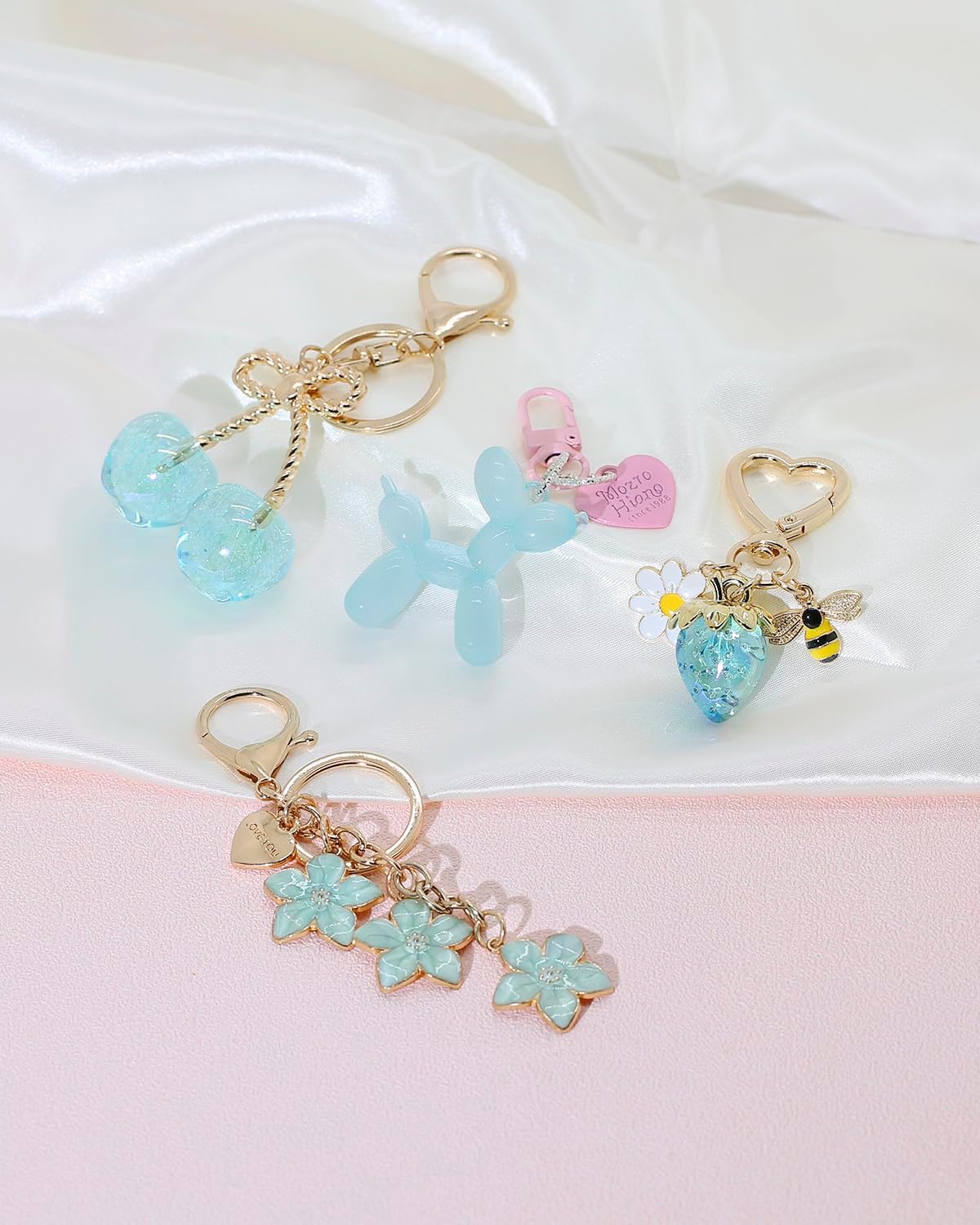 4 dijes para bolsos, bonitos accesorios para bolso y llavero de cer...