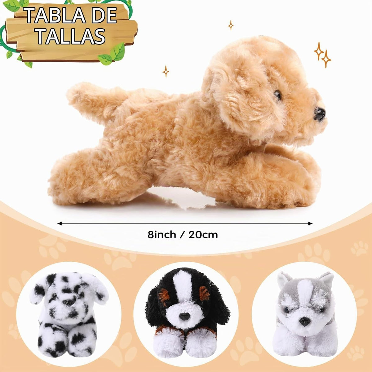 Suilung - 4 unidades de 8 pulgadas para perros de peluche, estilo e...
