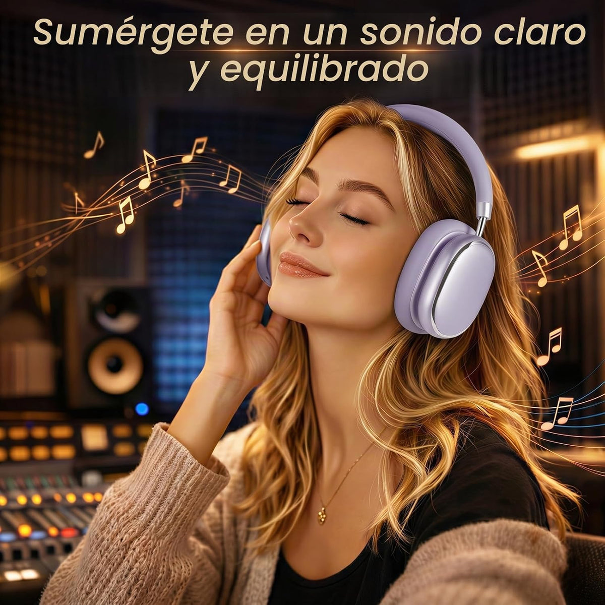 FOFUN Auriculares híbridos con cancelación activa de ruido sobre la...