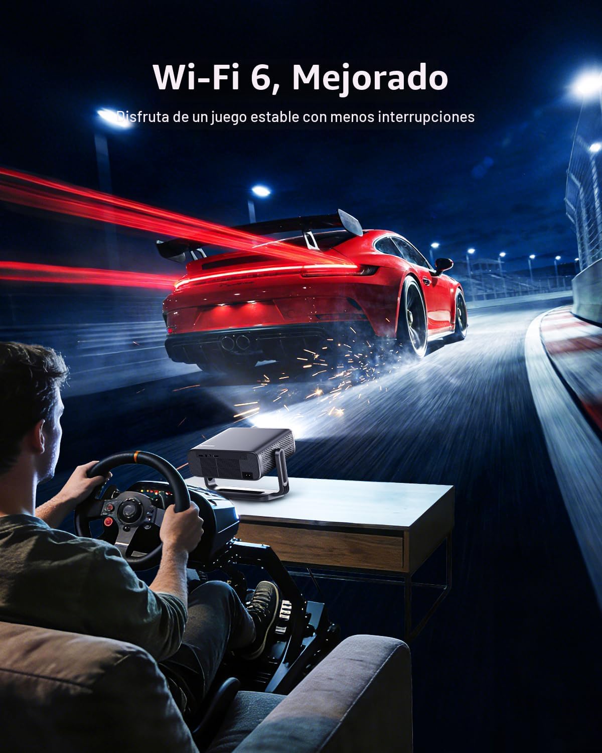 Proyector inteligente 4K [incluido con Google TV Stick] con WiFi y...