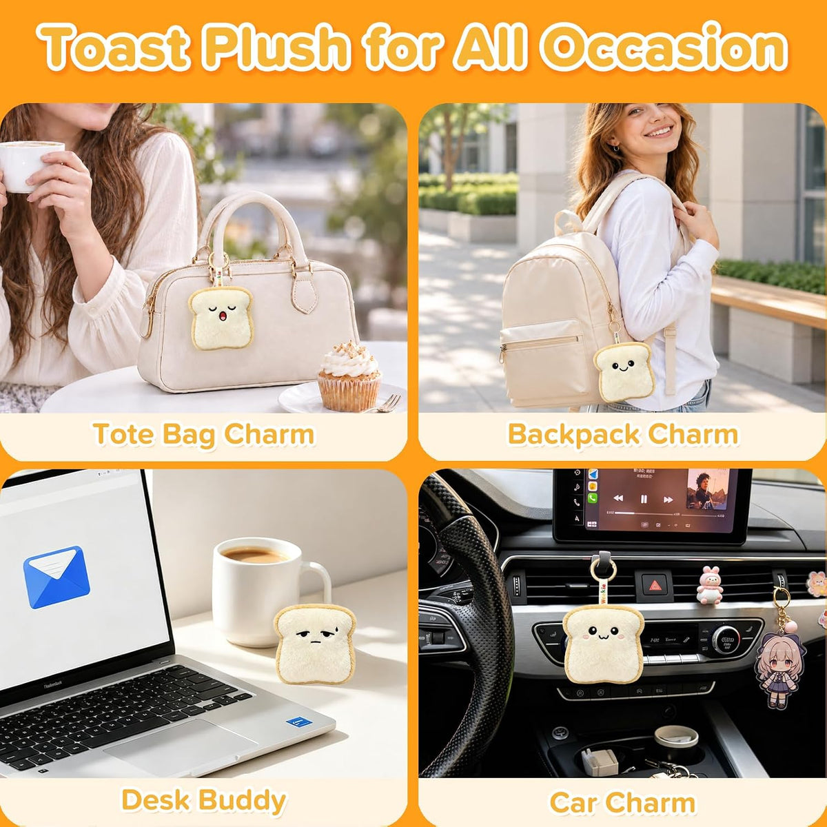 Ausener Weekie Wonders - Dije emocional para bolsa de peluche, felp...