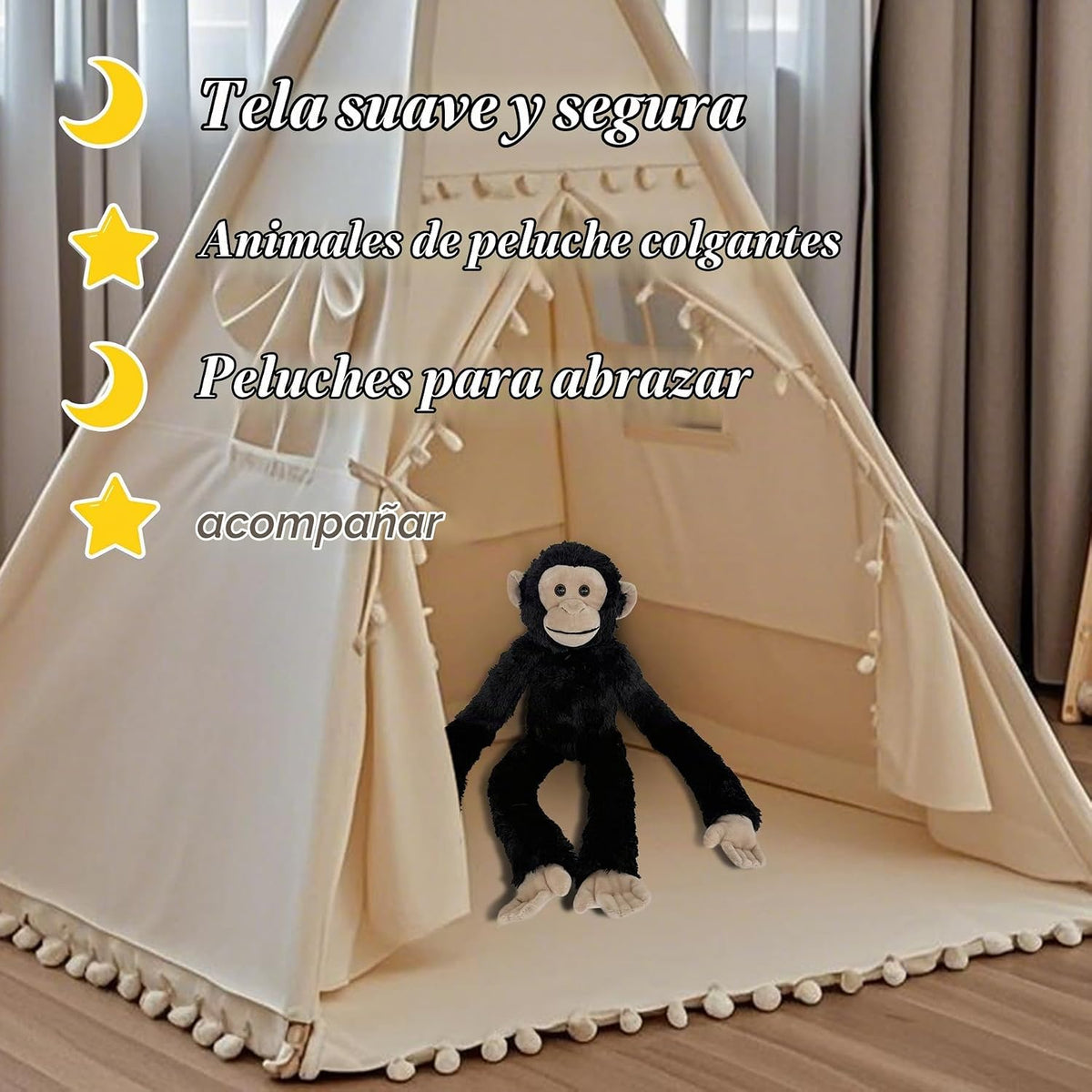 Hideekoog Juguete de Chimpancé de Peluche Colgante Juguetes de Anim...