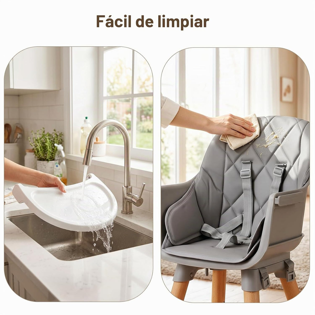 Ezebaby Silla Alta para Bebé, Silla Alta Convertible 8 en 1 a Asien...
