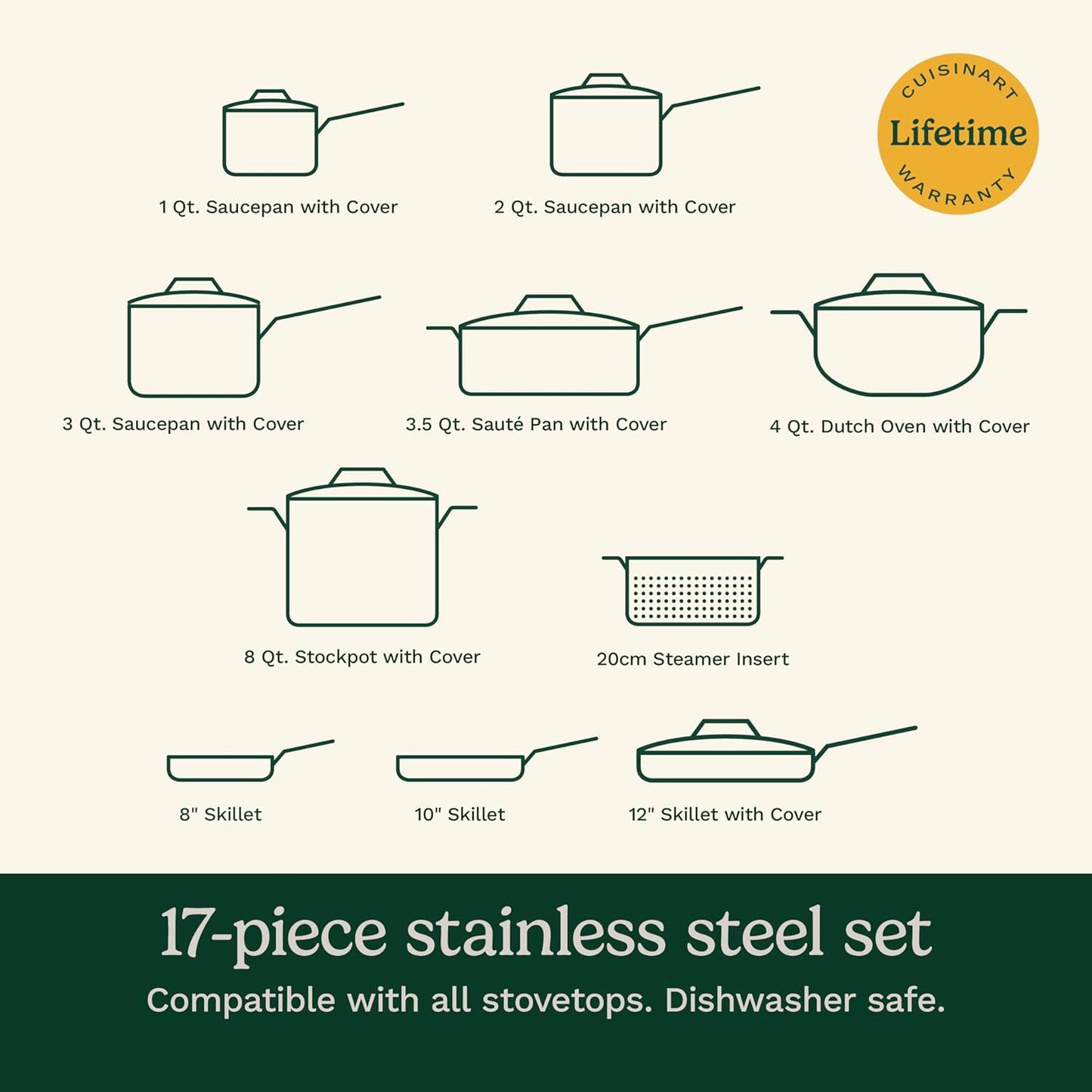 Cuisinart Juego de utensilios de cocina de 17 piezas, colección Che...