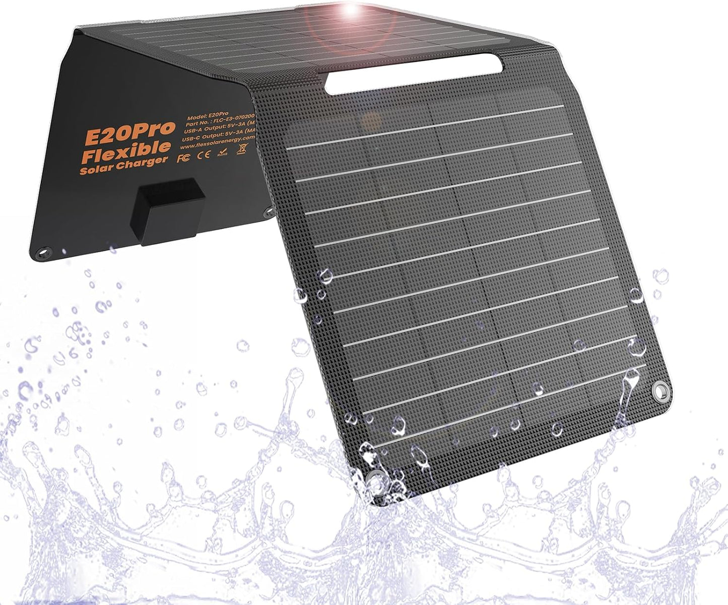 FlexSolar 20W Panel Solar Cargador 5V USB-A USB-C Salida Portátil P...