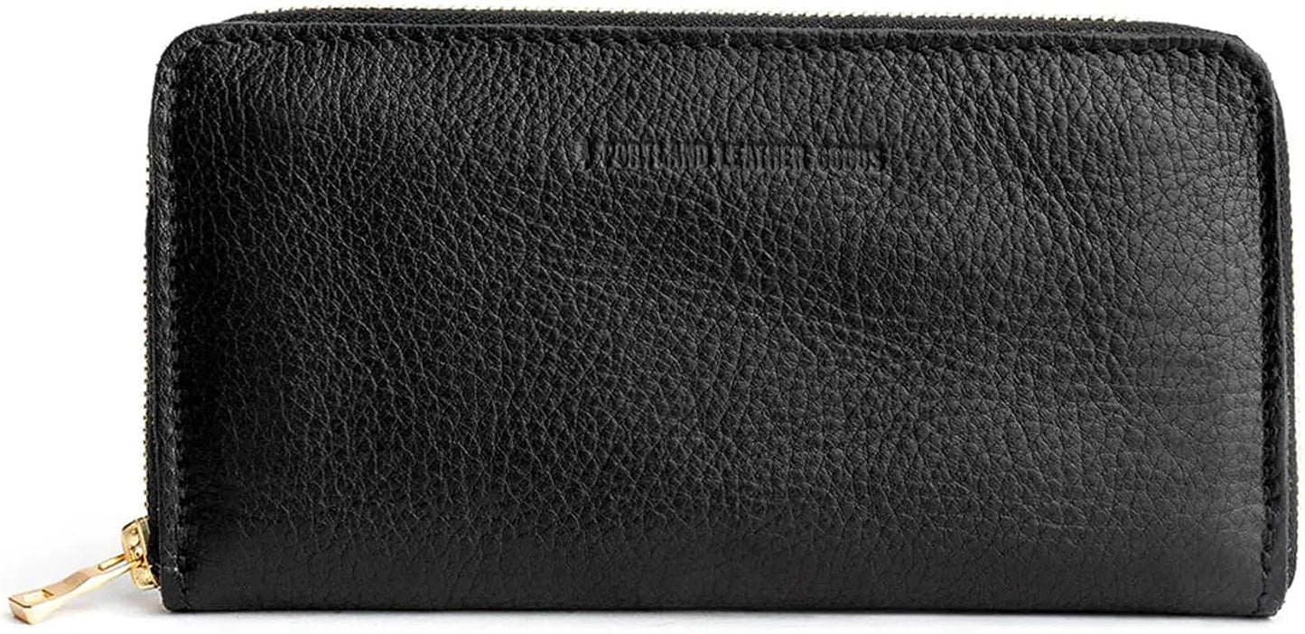 Billetera de acordeón con cremallera para mujer de Portland Leather...