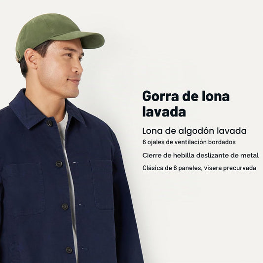 Amazon Essentials Gorra de béisbol de algodón lavado para hombre