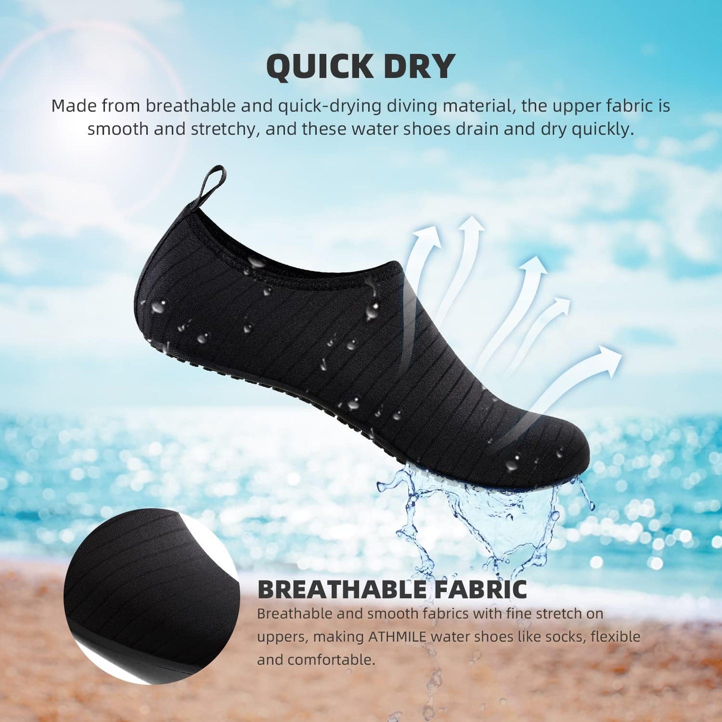 Zapatos de agua para mujeres y hombres, calcetines acuáticos de sec...