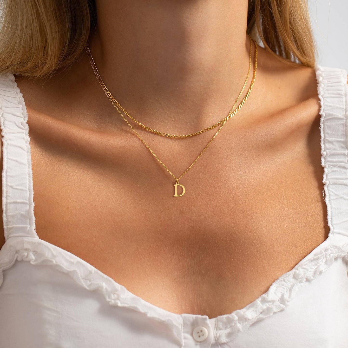 Collares con inicial GRCLD para mujer, collares delicados de oro y...
