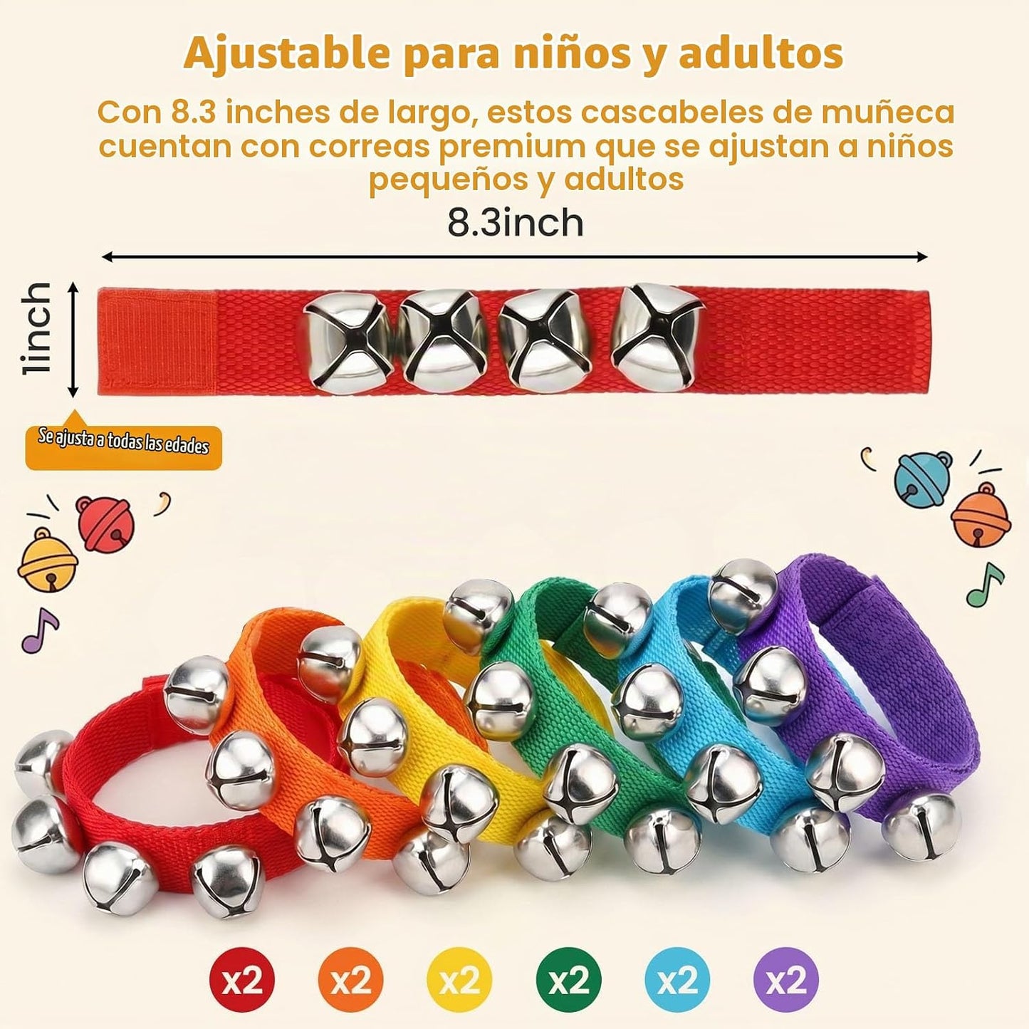 POPLAY Jingle Bells, 12 unidades de instrumentos musicales para niñ...