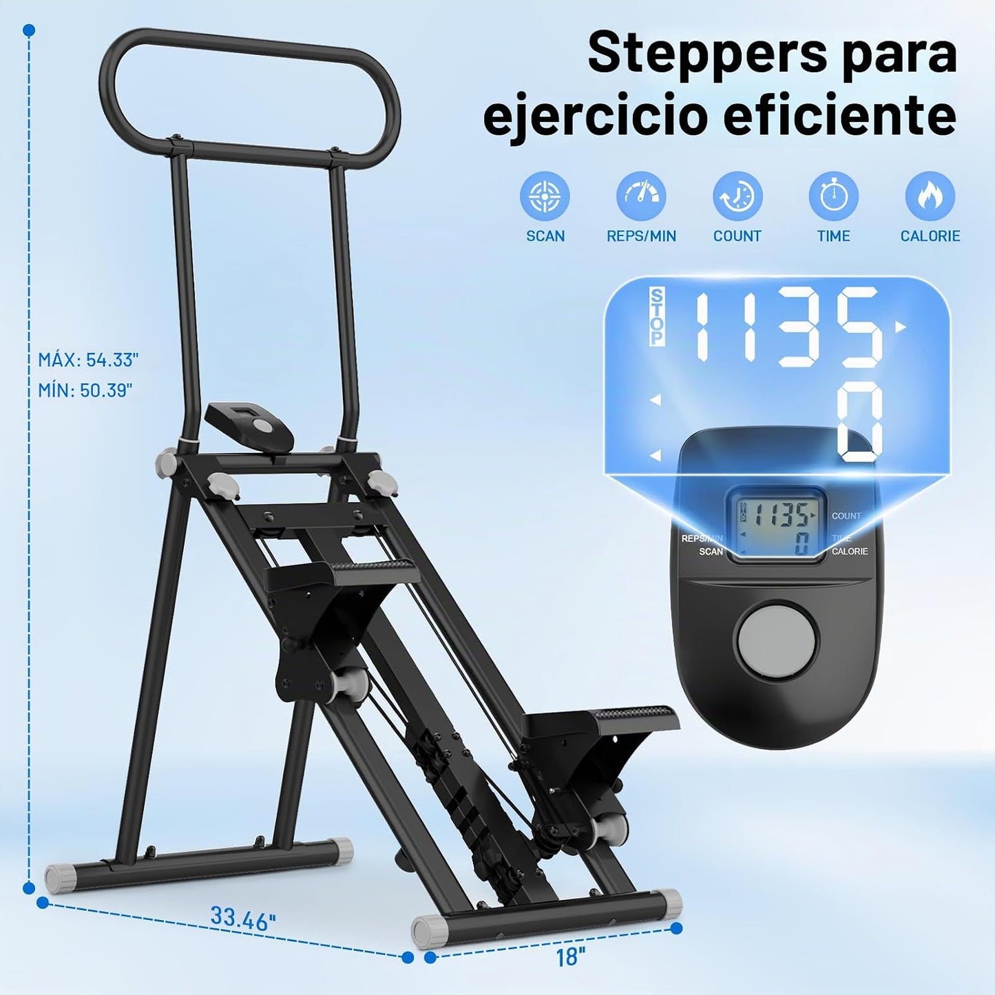 ERGOLIFE - Escalera escalonada con resistencia ajustable de 6 nivel...