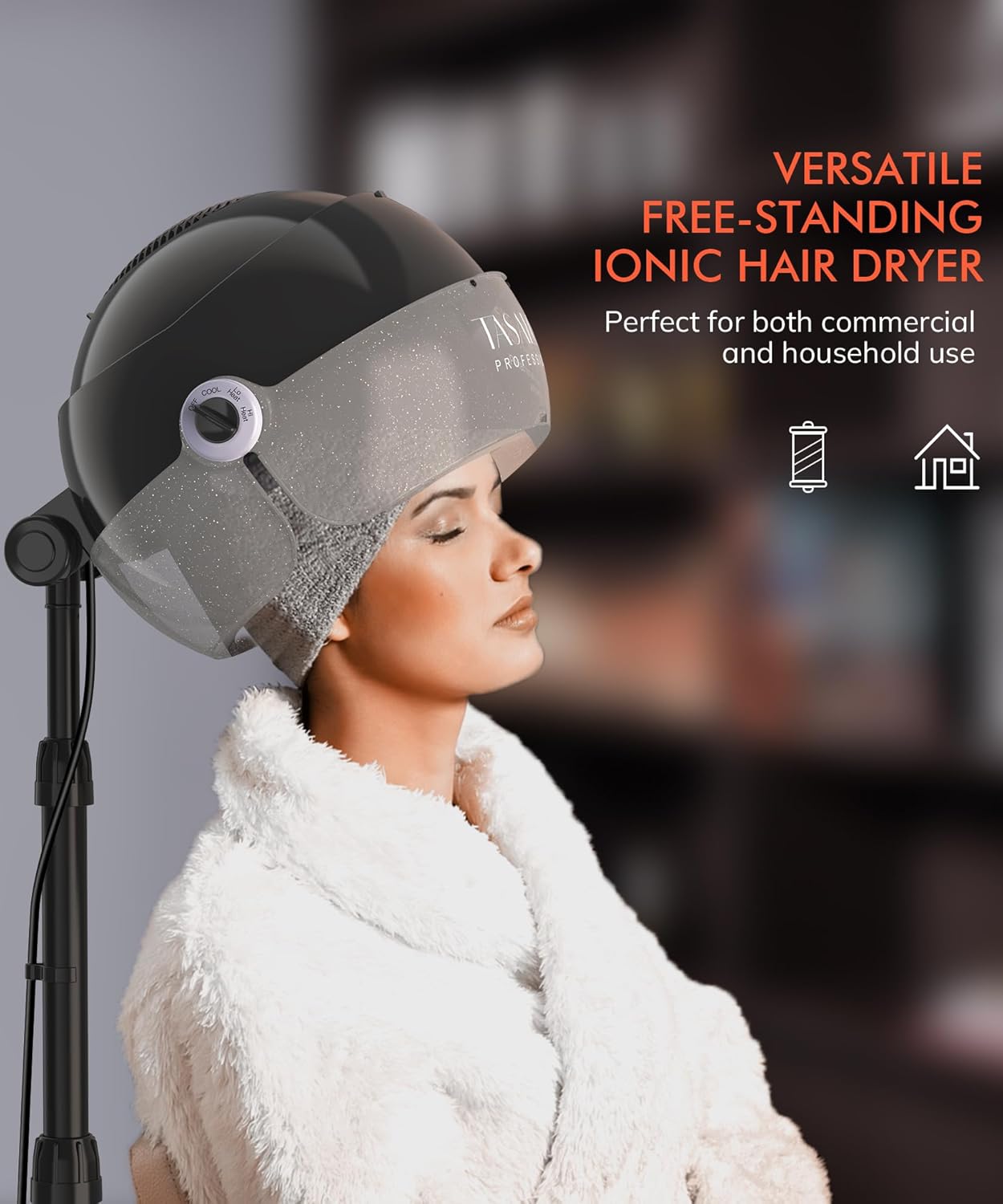 Secador de pelo con capucha iónico TASALON - Secador de capucha de...