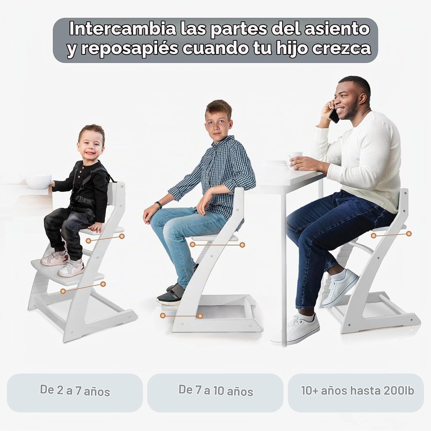 FORNEL Silla Alta Moderna de Madera Blanca | La Silla Para Siempre...