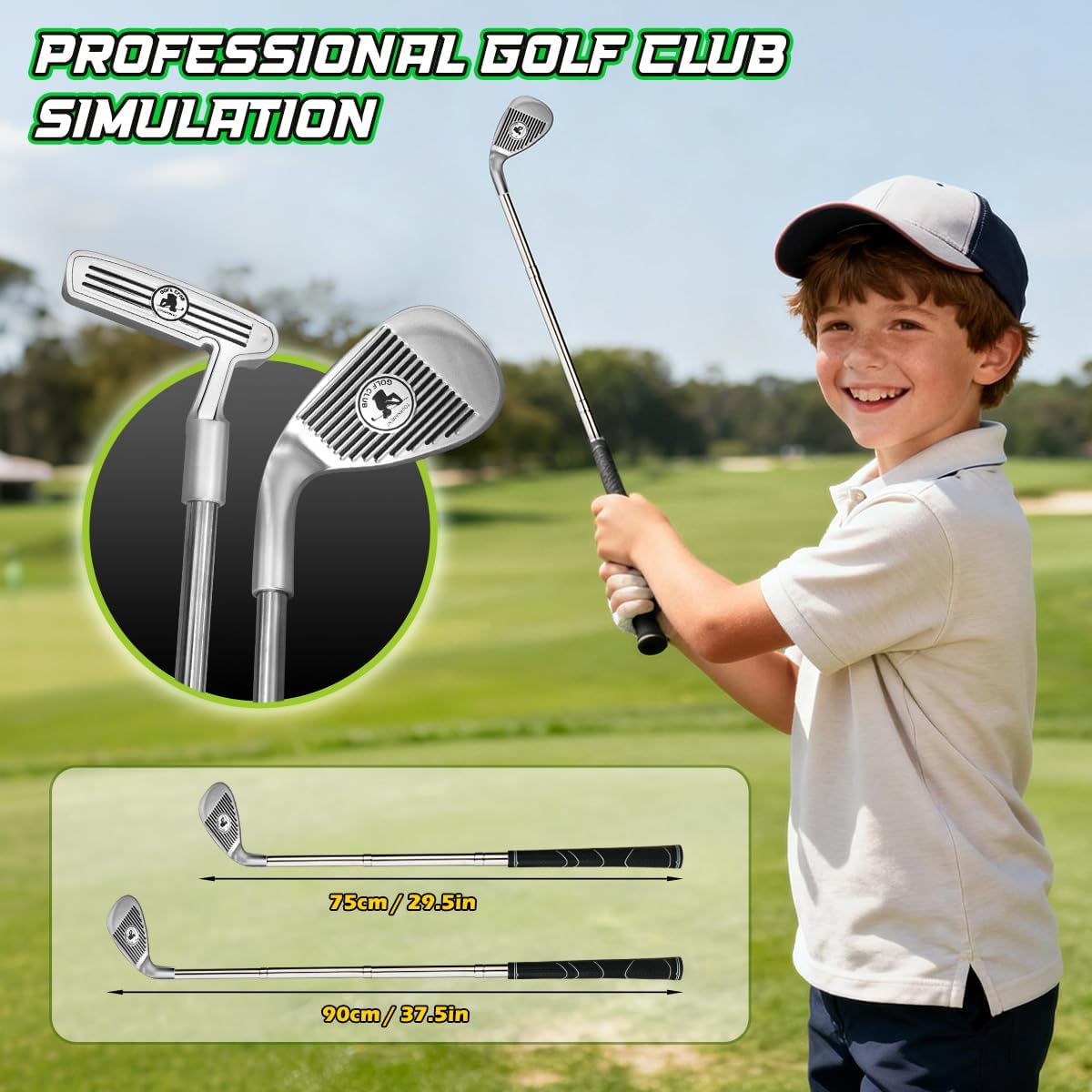 TERRAMUS Alfombra de Golf Mejorada para Niños, Verde de Golf de 2.3...