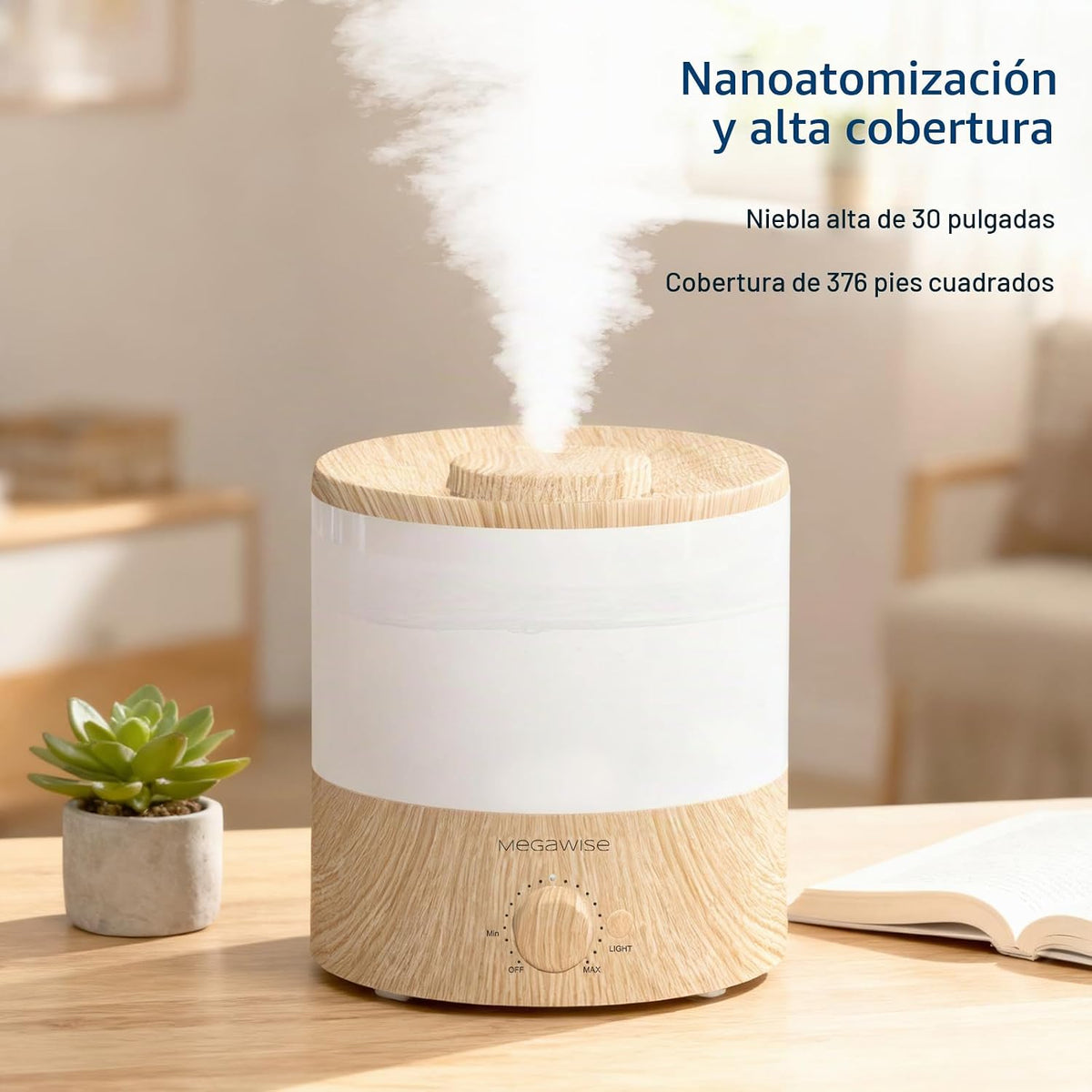 MEGAWISE Paquete de 2 humidificadores de niebla fría de 1.79L para...