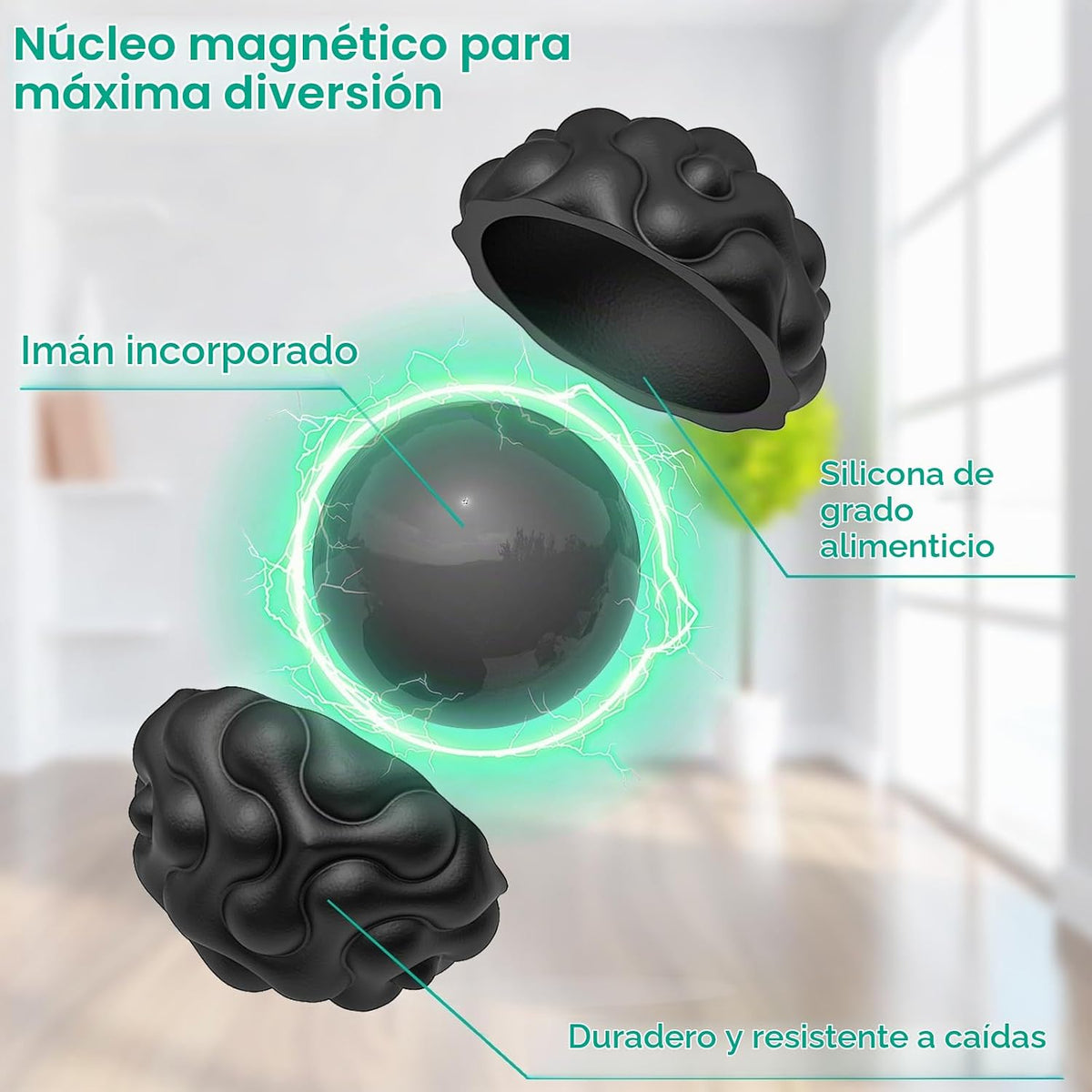 Bolas magnéticas de silicona, juguetes antiestrés para adultos y ad...