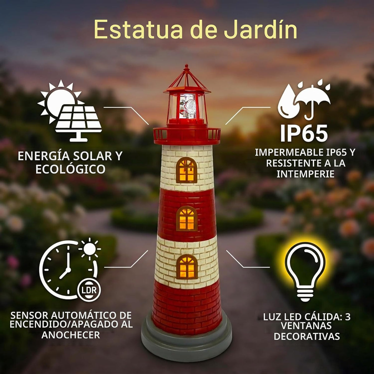 Estatuas de jardín grandes de 23 pulgadas, decoración de jardín cos...