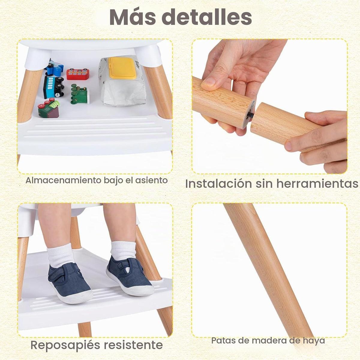 INFANS Silla alta 8 en 1 para bebé, convertible a asiento elevador,...