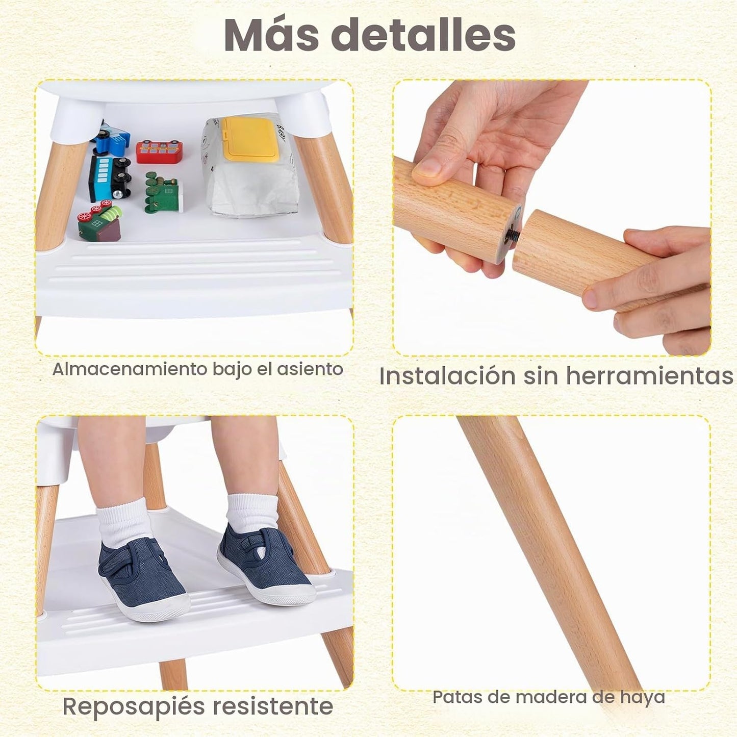 INFANS Silla alta 8 en 1 para bebé, convertible a asiento elevador,...