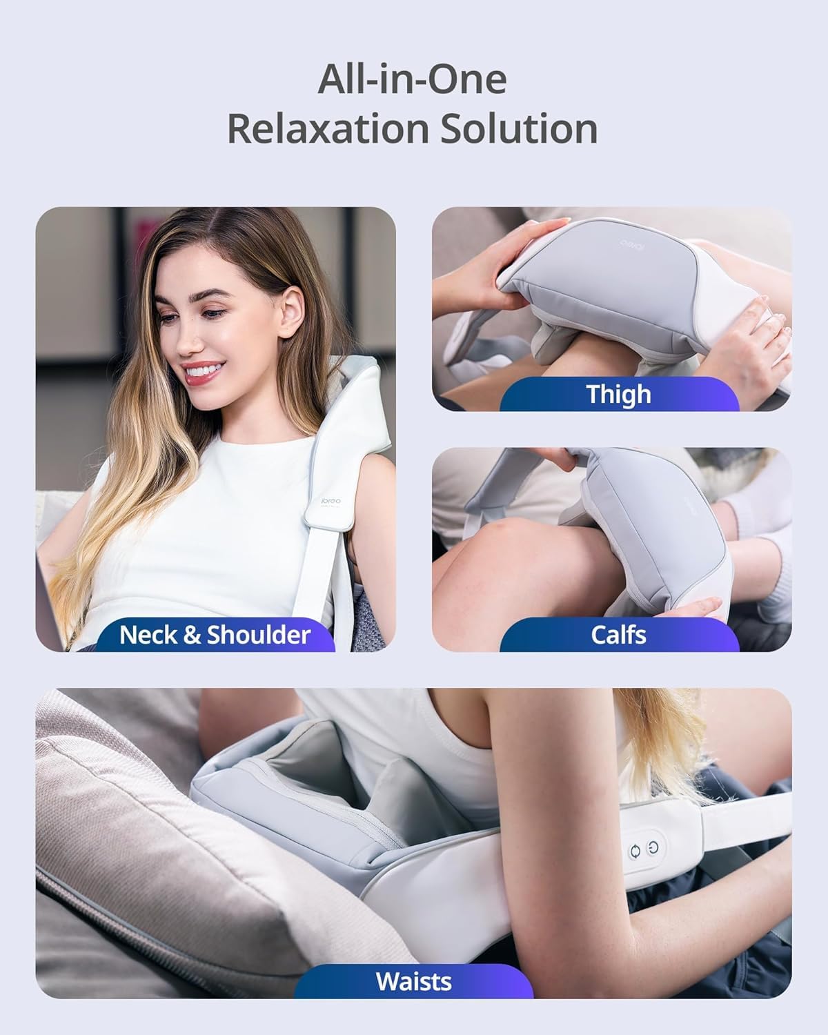 ibreo Masajeador inalámbrico de cuello y espalda con calor, amasado...