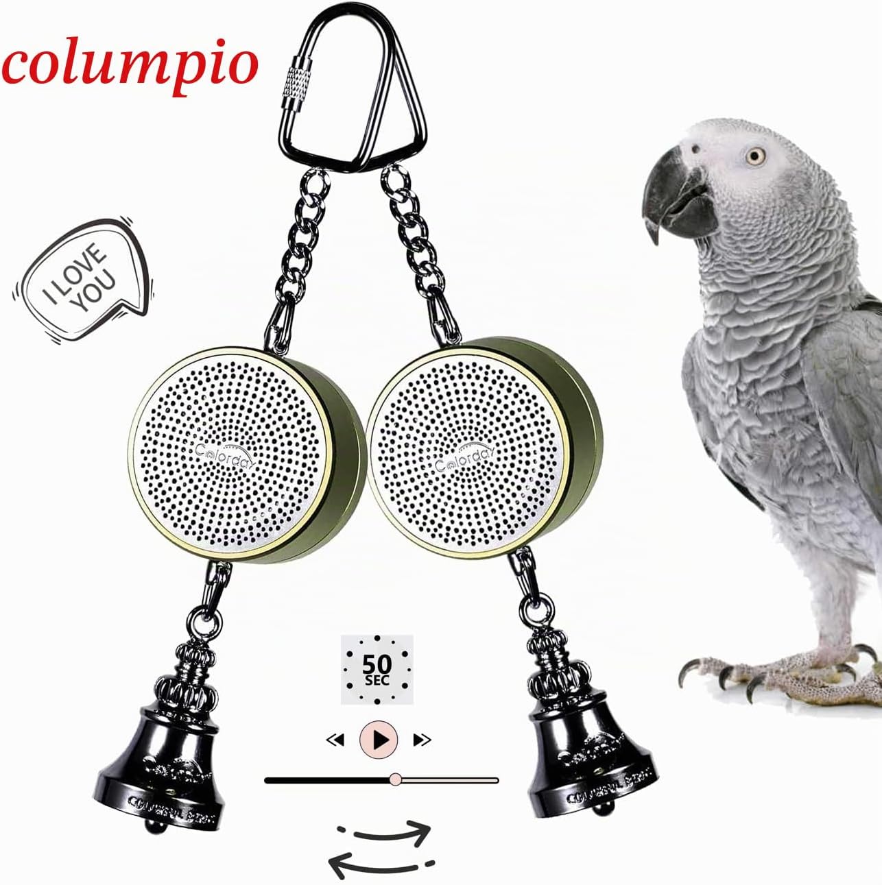 Juguetes para pájaros Colorday Loro que habla entrenador e interact...