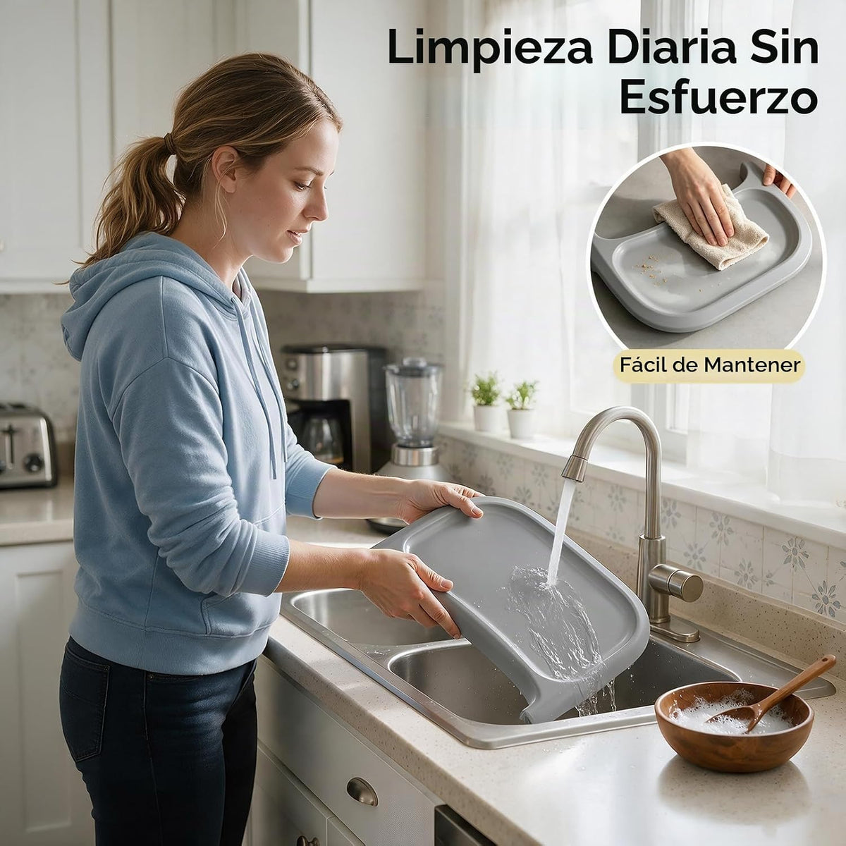 Fodoss Silla alta para bebé, convertible 4 en 1, color gris para be...