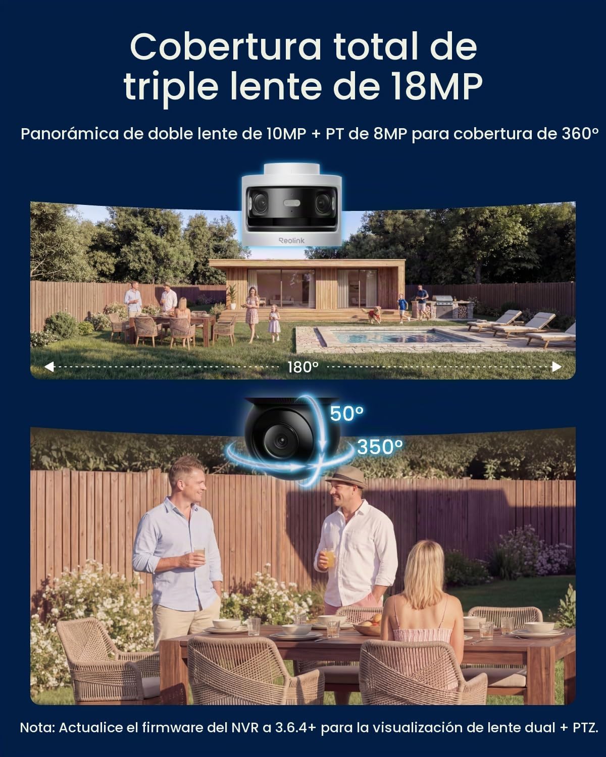 REOLINK OMVI 3i PoE Cámara de seguridad PoE de triple lente con seg...