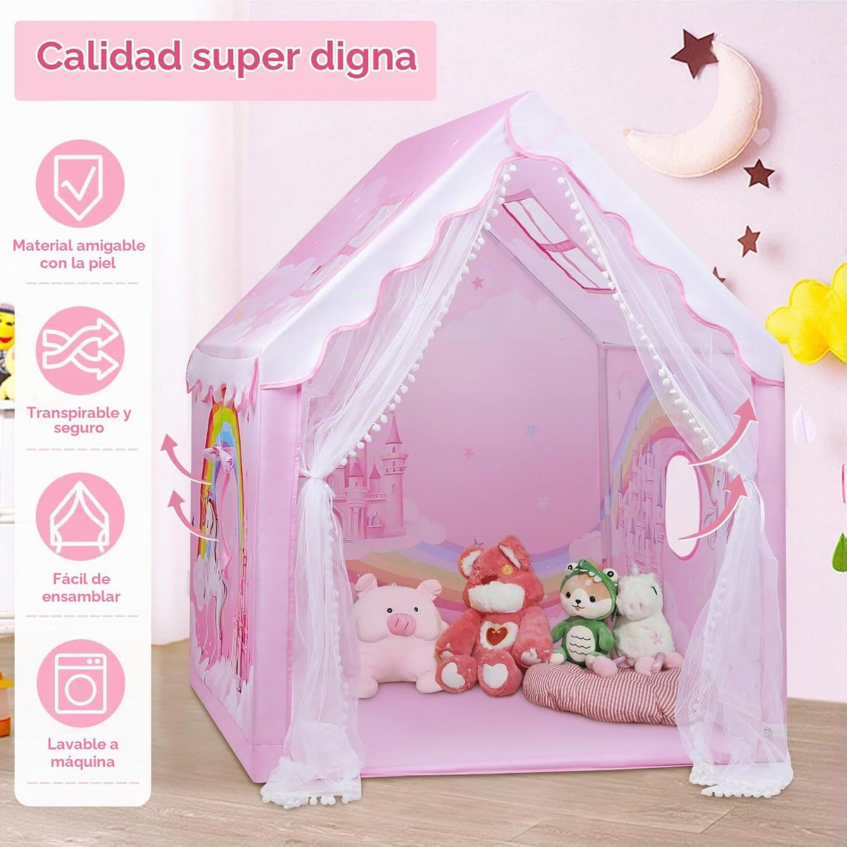 Tienda de Juegos para Niños Tienda de Princesa Rosa para Niñas, Cas...