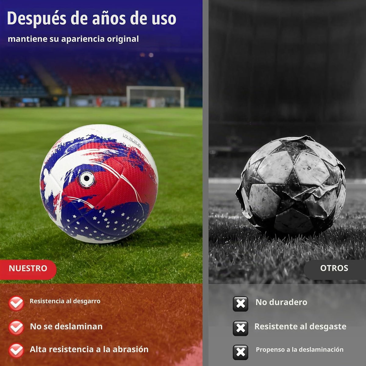 SANNLEIKA Storm Series - Pelota de fútbol profesional para principi...