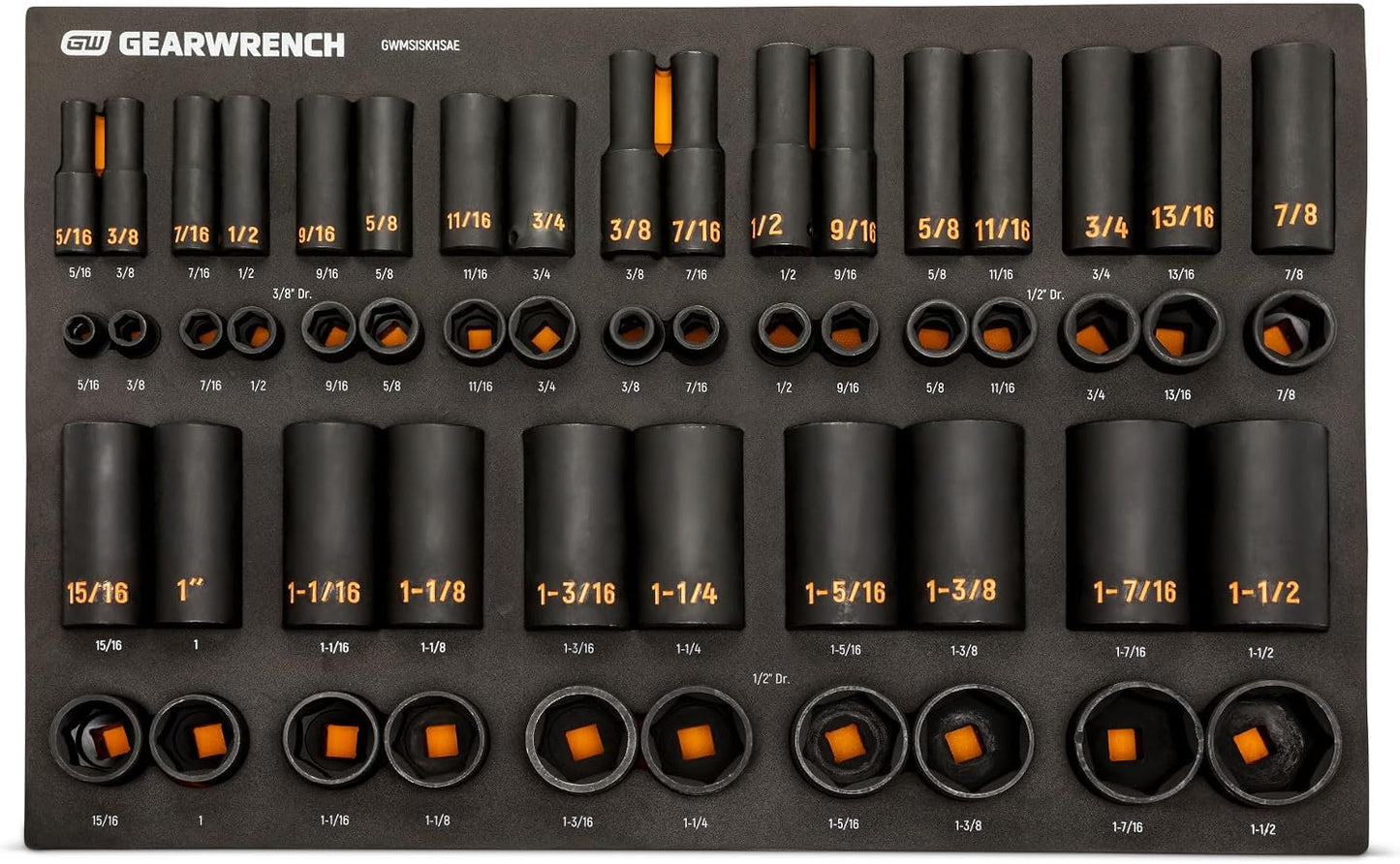 GEARWRENCH 54 piezas 3\/8" y 1\/2" Drive 6 puntos SAE están...