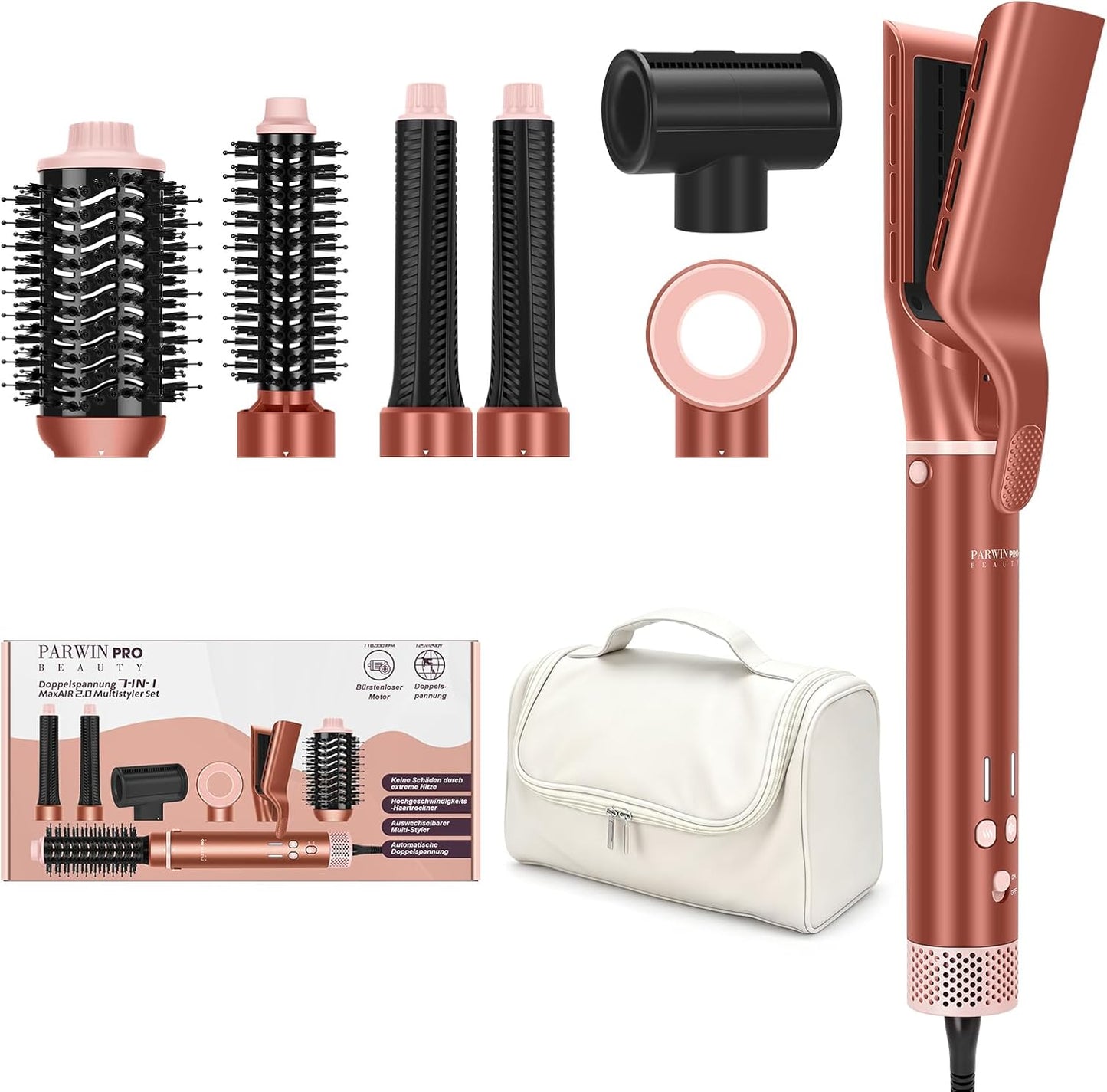 MaxAir 2.0 7 en 1 Juego de cepillos para secador de pelo de doble v...